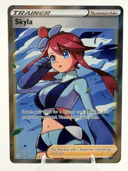 Pokemon Skyla Full Art Trainer-Supporter 072/072 Shining Fates Ultra Rare Holo - Image 2