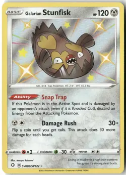 Galarian Stunfisk, Pokemon Shining Fates: Shiny Vault Holo Rare, SV088/SV122 NM - Image 1