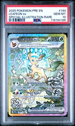 2025 POKEMON PRE EN-PRISMATIC EVOLUTIONS #144 LEAFEON EX PSA 10 - Image 1