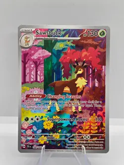 Sawsbuck 166/162 Illustration Rare Temporal Forces Pokemon NM - Image 1