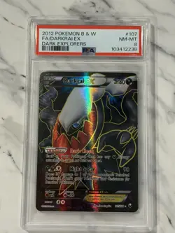 PSA 8 2012 Pokemon Black White Dark Explorers Full Art Holo Darkrai EX 107/108 - Image 1