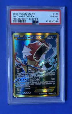 2016 Pokemon XY FA/Gyarados Ex Breakpoint Secret #123 PSA 8 NM-MT - Image 1