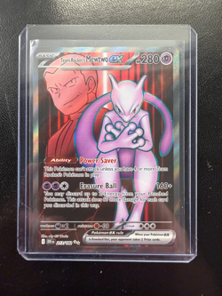 Team Rocket’s Mewtwo EX 213/182 Ultra Rare Full Art Holo Destined Rivals Pokemon - Image 1