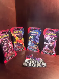 Pokemon Scarlet & Violet Destined Rivals Sleeved Booster Pack Set Of 4 Art Lot - Image 1