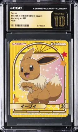 2023 POKEMON SCARLET & VIOLET STICKERS MARUMIYA - HOLO #28 EEVEE CGC 10 PRISTINE - Image 1
