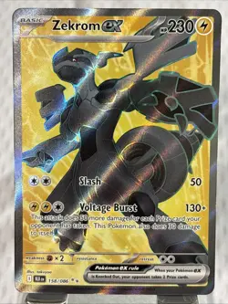 Pokemon TCG Zekrom EX 158/086 Scarlet Violet Black Bolt Ultra Rare Full Art - Image 1
