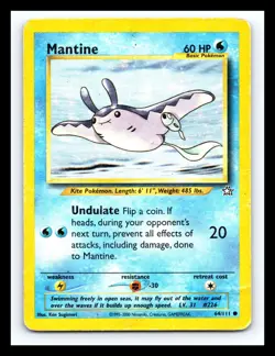 💥 Mantine Pokemon 2000 Neo Genesis Vintage Non Holo # 64/111 - Image 1