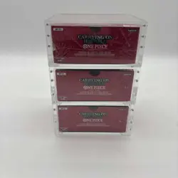 Lot (3) One Piece OP-13 Carrying On His Will Booster Box Sealed EN w/ Acrylic - Image 4