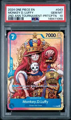 2024 ONE PIECE PROMOS TOURNAMENT-PARTICIPATION #043 MONKEY D. LUFFY PSA 10 - Image 1