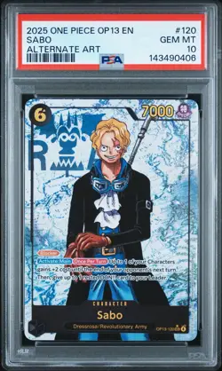 2025 ONE PIECE OP13-CARRYING ON HIS WILL ALTERNATE ART #120 SABO PSA 10 - Image 1