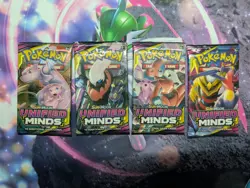 Pokemon Sun and Moon Unified Minds Booster Pack 4 Art Set of Packs Sealed New - Image 1