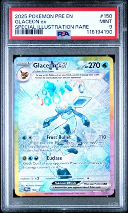 2025 POKEMON PRE EN-PRISMATIC EVOLUTIONS #150 GLACEON EX PSA 9 - Image 1