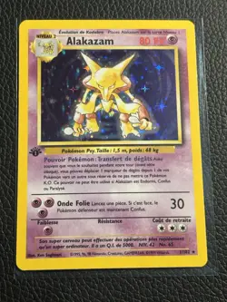 Pokemon TCG Alakazam Base Set 1/102 1st Edition (French) Holo Rare WOTC LP-NM - Image 1