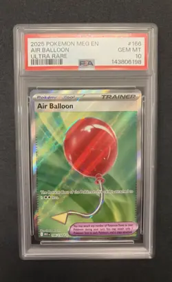 Air Balloon 166/132 PSA 10 Mega Evolution Ultra Rare Full Art Trainer Pokemon - Image 1
