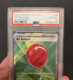 Air Balloon 166/132 PSA 10 Mega Evolution Ultra Rare Full Art Trainer Pokemon - Image 3