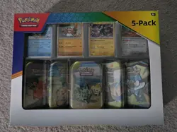 Pokemon TCG Paldea Friends Mini Tin 5-Pack Factory Sealed Costco Exclusive - Image 1
