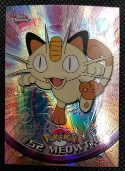 2000 Topps Chrome Pokemon Series 1 #52 Meowth Spectra Card Perfect Corners - Image 1