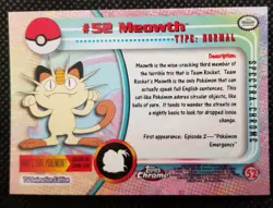 2000 Topps Chrome Pokemon Series 1 #52 Meowth Spectra Card Perfect Corners - Image 2