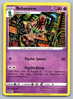 Pokemon TCG SWSH12: Silver Tempest Beheeyem 080/195 - Image 1