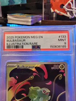 2025 POKEMON MEG EN-MEGA EVOLUTION ILLUSTRATION RARE #133 BULBASAUR PSA 9 - Image 3
