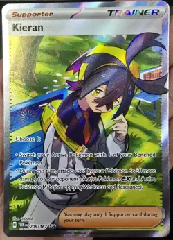 Pokemon TCG - Kieran - 206/167 Twilight Masquerade - Ultra Rare - Holo - NM - Image 1