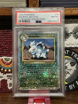 2002 Pokemon Legendary Collection NIDORINA Reverse Holo 55/110 PSA 8 - Image 1