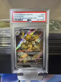 2025 POKEMON MEP BLACK STAR PROMO MEGA EVOLUTION #009 ALAKAZAM PSA 10 gem mint - Image 1