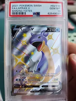 2021 Pokemon SWSH Shining Fates Lapras Vault SV110/SV122 PSA 10 - Image 3
