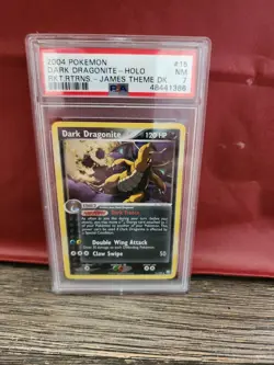 🔥 2004 POKEMON EX TEAM ROCKET RETURNS #15 DARK DRAGONITE COSMO HOLO PSA 8 - Image 2
