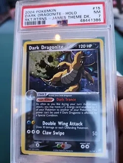 🔥 2004 POKEMON EX TEAM ROCKET RETURNS #15 DARK DRAGONITE COSMO HOLO PSA 8 - Image 4