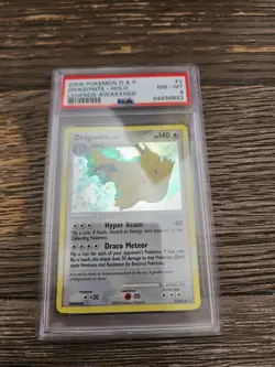 Pokemon PSA eight Dragonite Holo Rare D&P Legends Awakened 2/146 Nm Half Swirl - Image 1
