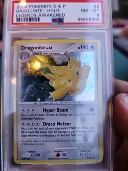 Pokemon PSA eight Dragonite Holo Rare D&P Legends Awakened 2/146 Nm Half Swirl - Image 4