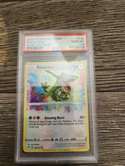 Rayquaza PSA 10 English Pokemon Card 138/185 Vivid Voltage 2020 Amazing Rare - Image 1