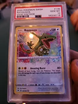 Rayquaza PSA 10 English Pokemon Card 138/185 Vivid Voltage 2020 Amazing Rare - Image 4