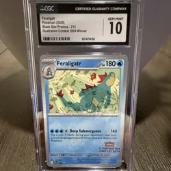 Pokemon Feraligatr 213 Scarlet & Violet Promo Illustration Contest 2024 CGC 10 - Image 1