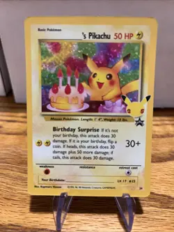 🎂Birthday Pikachu 24/25 Celebrations Holo NM/MINT Pokemon 25th Anniversary 🔥 - Image 1