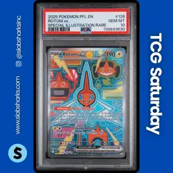 2025 POKEMON PHANTASMAL FLM #126/094 ROTOM EX SPECIAL ILLUSTRATION RARE PSA 10 - Image 1