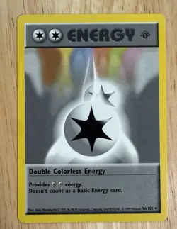 Pokemon Double Colorless Energy 96/102 1st Edition Base Set - BACK STAMP ERROR! - Image 2