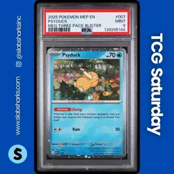 2025 POKEMON MEP BLACK STAR PROMO 3-PACK BLISTER #007 PSYDUCK COSMOS HOLO PSA 9 - Image 1