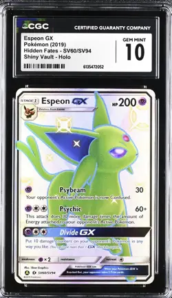 Pokemon 2019 Hidden Fates Espeon GX Shiny Vault Holo SV60/SV94 CGC 10 Gem Mint💎 - Image 1