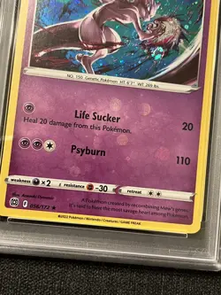Pokemon Mewtwo 056/172 Cosmos HOLO - HD SWIRL - Mew V Box Exclusive Promo PSA 9 - Image 3