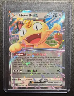 Pokemon TCG Meowth ex 062/088 Silver Tempest Double Rare Full Art Holo 170HP - Image 1