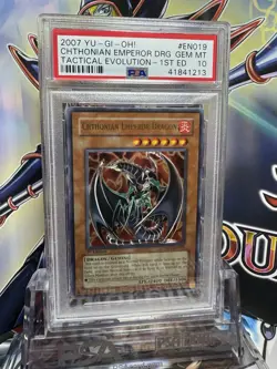 PSA 10 yu-gi-oh! Tactical Evolution TAEV-EN019 Chthonian Emperor Dragon 1st Ed - Image 1