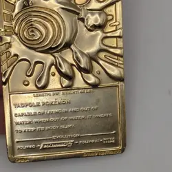POLIWHIRL 1999 Pokemon Gold Plated Card Nintendo Burger King - Image 4