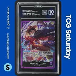 2025 ONE PIECE SOUND LOADER VOL. 1 PROMO #OP05-060 MONKEY D LUFFY ALT ART TAG 10 - Image 1