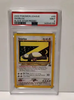 PSA 9 MINT Pokemon League Snorlax Z # 49 WOTC Black Star Promo Card 2002 - Image 1