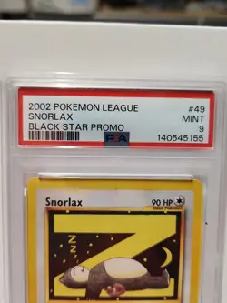 PSA 9 MINT Pokemon League Snorlax Z # 49 WOTC Black Star Promo Card 2002 - Image 2