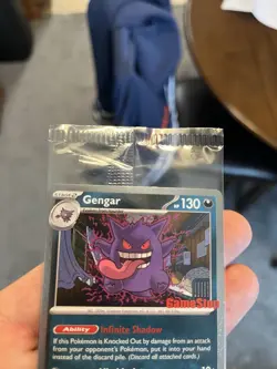 2 Swirl 🌀 Gengar GameStop Stamp Promo Card 050 Sealed PSA 10 Candidate Pokemon - Image 4