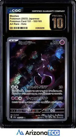 Pokemon 2023 Mewtwo 183/165 Holo AR Pokemon Card 151 Japanese BLACK LABEL CGC 10 - Image 1