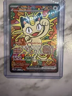 Pokemon Meowth EX Full Art Holo Rare Card 121/088 POR en Basic 170 HP - Image 1